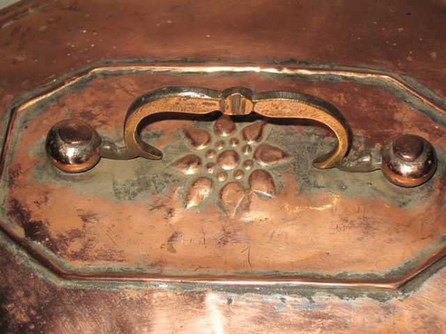 Authentic Raj Victorian Indian Copper tea box and serving tray Authentic Raj Victorian Indian Copper tea box and serving tray