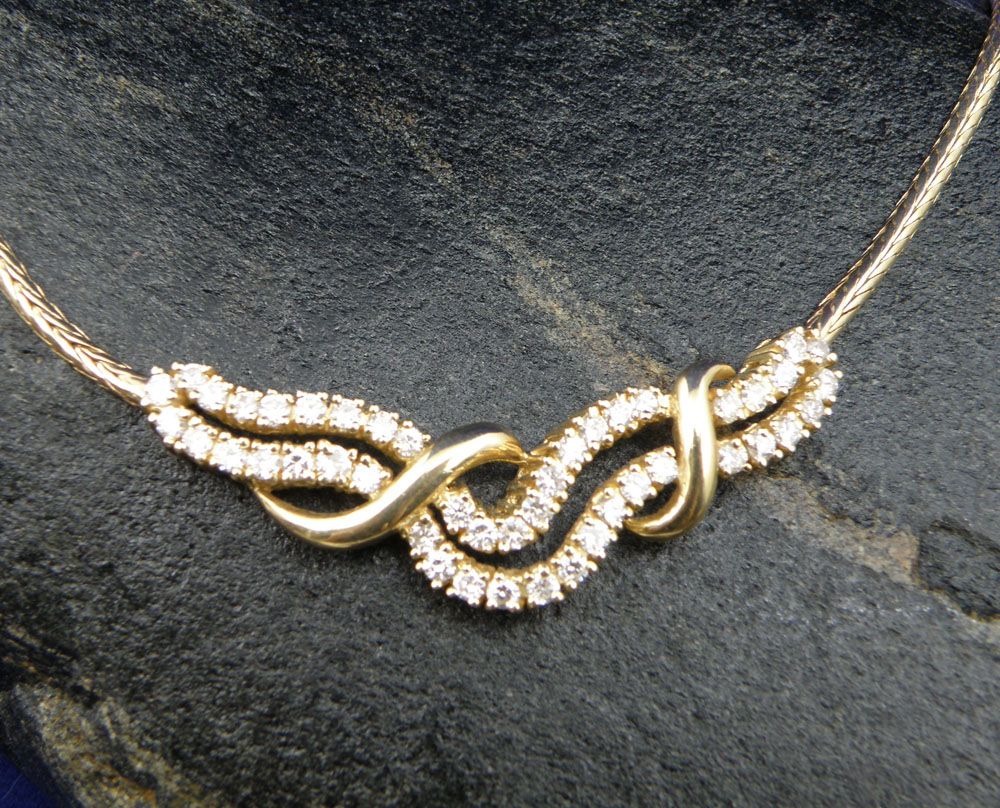 Gorgeous 3.00 cttw Diamonds(SI1,SI2/G) Stylized Gold Collar Necklace Set 14K Yellow Gold Gorgeous 3.00 cttw Diamonds(SI1,SI2/G) Stylized Gold Collar Necklace Set 14K Yellow Gold