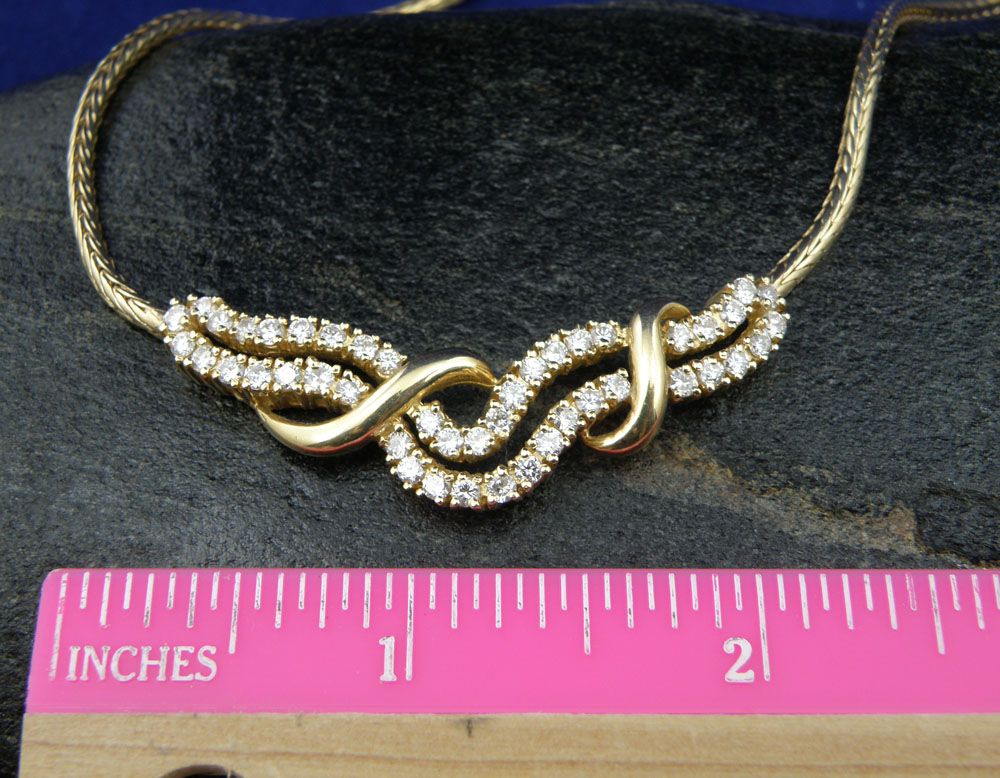 Gorgeous 3.00 cttw Diamonds(SI1,SI2/G) Stylized Gold Collar Necklace Set 14K Yellow Gold Gorgeous 3.00 cttw Diamonds(SI1,SI2/G) Stylized Gold Collar Necklace Set 14K Yellow Gold
