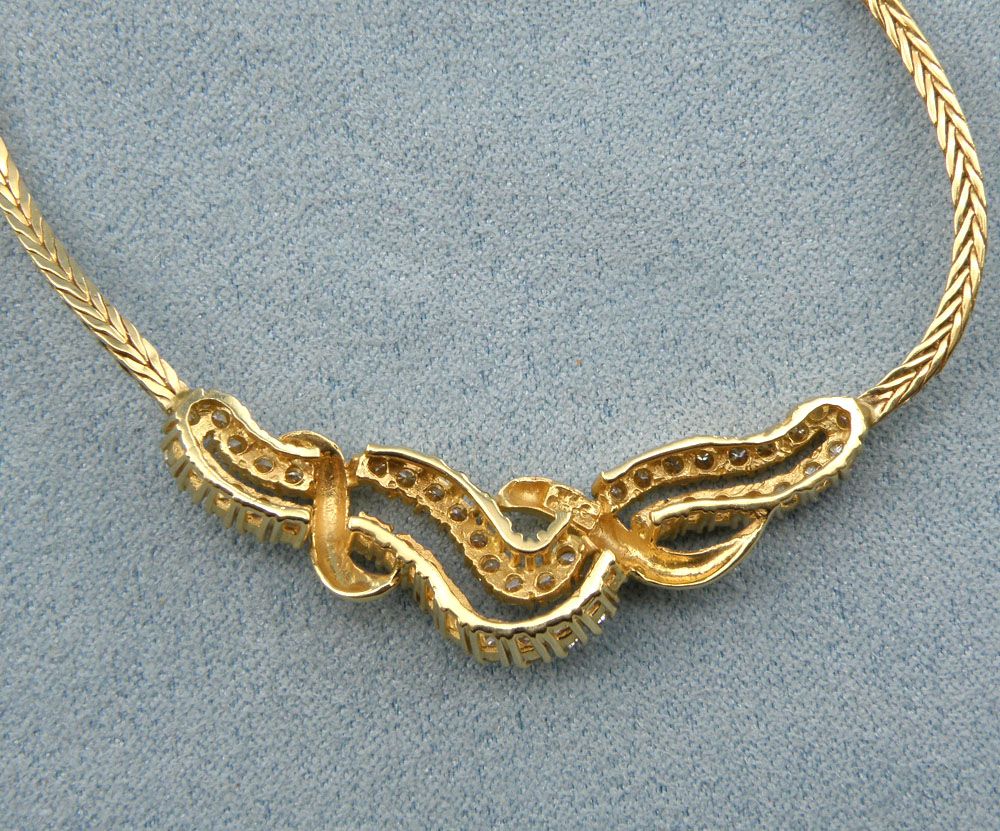 Gorgeous 3.00 cttw Diamonds(SI1,SI2/G) Stylized Gold Collar Necklace Set 14K Yellow Gold Gorgeous 3.00 cttw Diamonds(SI1,SI2/G) Stylized Gold Collar Necklace Set 14K Yellow Gold