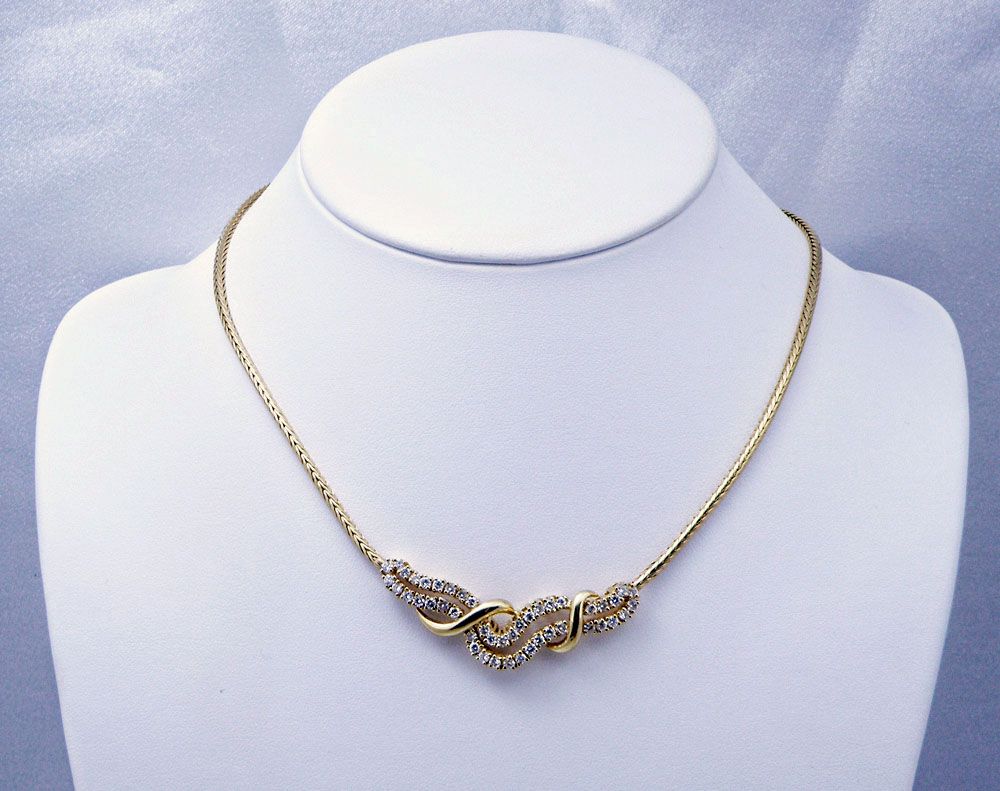 Gorgeous 3.00 cttw Diamonds(SI1,SI2/G) Stylized Gold Collar Necklace Set 14K Yellow Gold Gorgeous 3.00 cttw Diamonds(SI1,SI2/G) Stylized Gold Collar Necklace Set 14K Yellow Gold