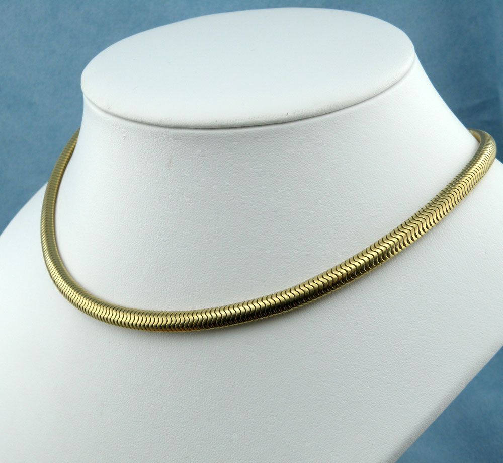 Authentic Tiffany & Co. Gold Flat Snake Chain 14K Yellow Gold Necklace Authentic Tiffany & Co. Gold Flat Snake Chain 14K Yellow Gold Necklace