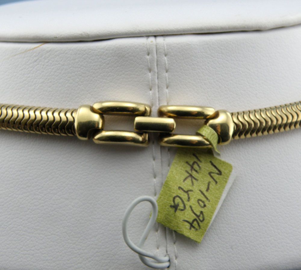 Authentic Tiffany & Co. Gold Flat Snake Chain 14K Yellow Gold Necklace Authentic Tiffany & Co. Gold Flat Snake Chain 14K Yellow Gold Necklace