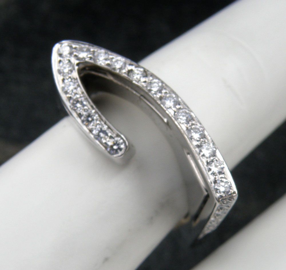 One of Kind Diamond Sculpture 18K White Gold Ring - Size 6.25 One of Kind Diamond Sculpture 18K White Gold Ring - Size 6.25