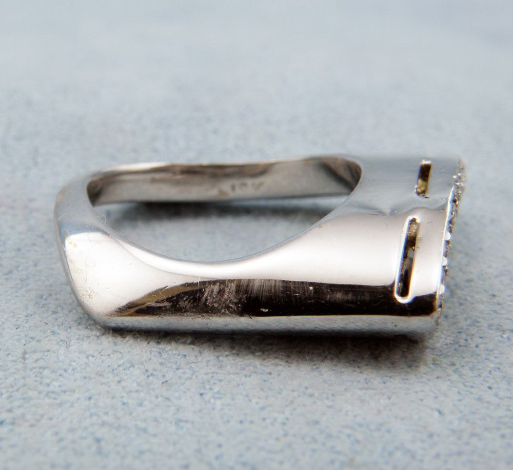One of Kind Diamond Sculpture 18K White Gold Ring - Size 6.25 One of Kind Diamond Sculpture 18K White Gold Ring - Size 6.25
