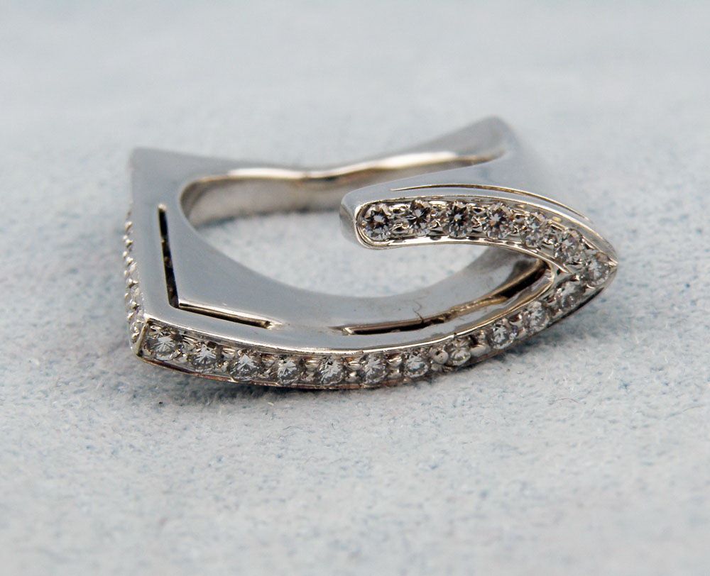 One of Kind Diamond Sculpture 18K White Gold Ring - Size 6.25 One of Kind Diamond Sculpture 18K White Gold Ring - Size 6.25