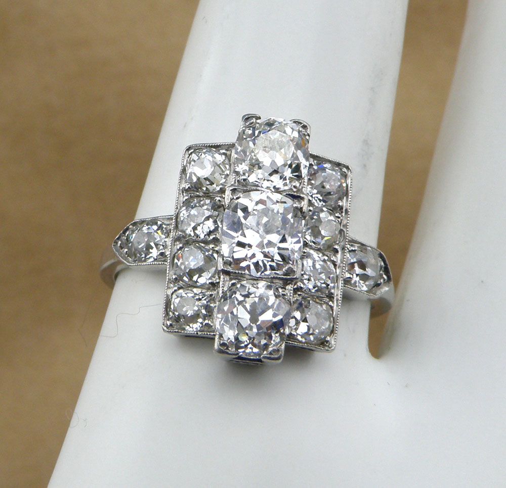 Gorgeous 3.20cttw Old Mine Cut Diamond Platinum Dinner/AnniversaryRing,Size8.25 Gorgeous 3.20cttw Old Mine Cut Diamond Platinum Dinner/AnniversaryRing,Size8.25