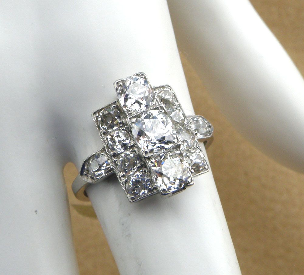 Gorgeous 3.20cttw Old Mine Cut Diamond Platinum Dinner/AnniversaryRing,Size8.25 Gorgeous 3.20cttw Old Mine Cut Diamond Platinum Dinner/AnniversaryRing,Size8.25