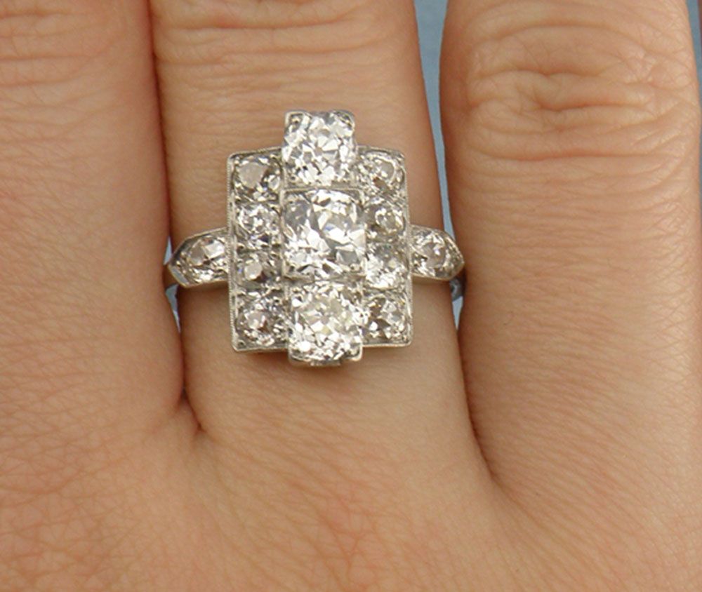 Gorgeous 3.20cttw Old Mine Cut Diamond Platinum Dinner/AnniversaryRing,Size8.25 Gorgeous 3.20cttw Old Mine Cut Diamond Platinum Dinner/AnniversaryRing,Size8.25