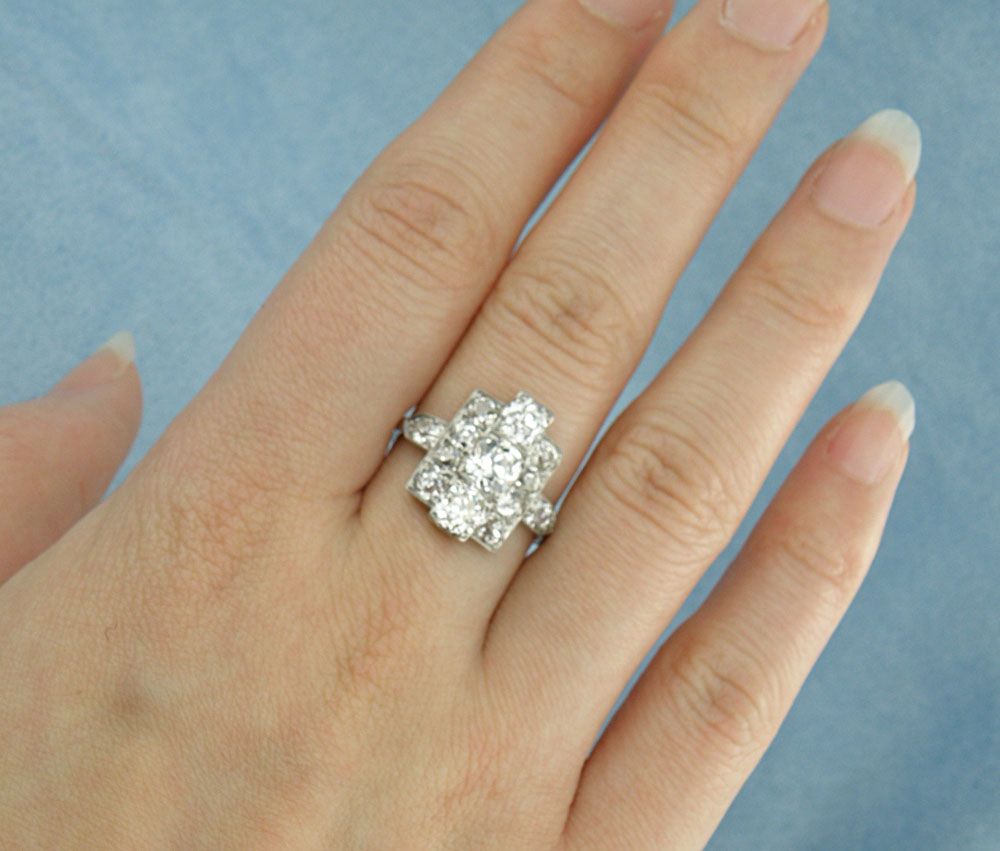 Gorgeous 3.20cttw Old Mine Cut Diamond Platinum Dinner/AnniversaryRing,Size8.25 Gorgeous 3.20cttw Old Mine Cut Diamond Platinum Dinner/AnniversaryRing,Size8.25