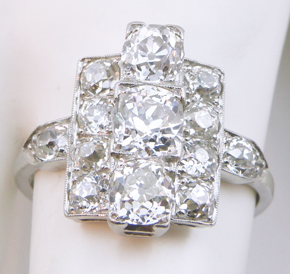 Gorgeous 3.20cttw Old Mine Cut Diamond Platinum Dinner/AnniversaryRing,Size8.25 Gorgeous 3.20cttw Old Mine Cut Diamond Platinum Dinner/AnniversaryRing,Size8.25