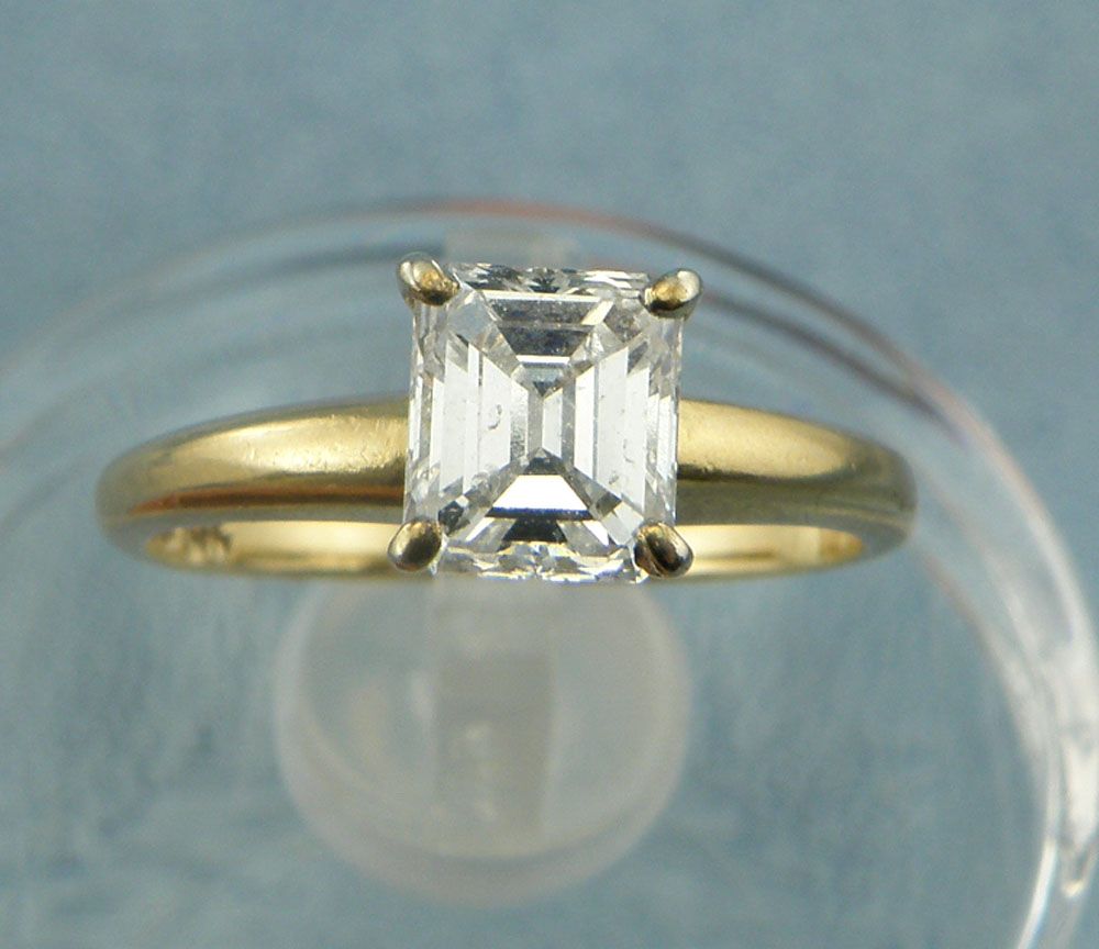 0.86ct Emerald Cut Diamond SI/GH Engagement Ring,Sz3.75-14K Yellow Gold 0.86ct Emerald Cut Diamond SI/GH Engagement Ring,Sz3.75-14K Yellow Gold