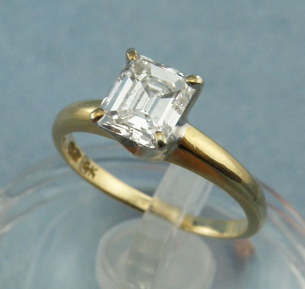 0.86ct Emerald Cut Diamond SI/GH Engagement Ring,Sz3.75-14K Yellow Gold 0.86ct Emerald Cut Diamond SI/GH Engagement Ring,Sz3.75-14K Yellow Gold