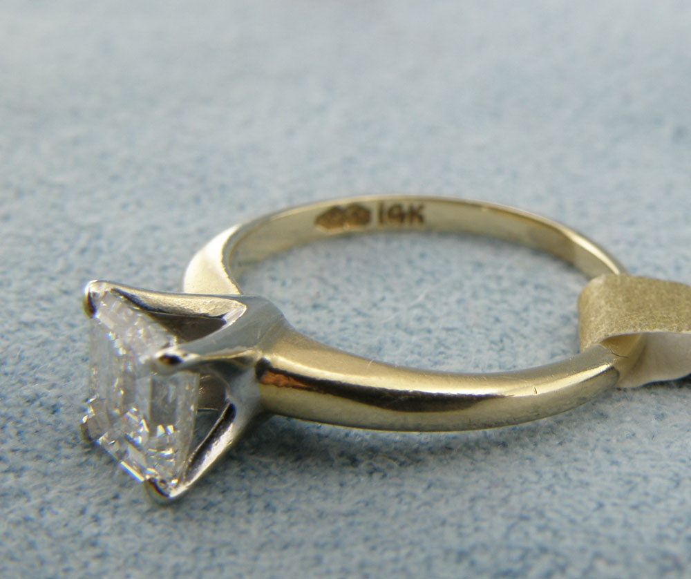 0.86ct Emerald Cut Diamond SI/GH Engagement Ring,Sz3.75-14K Yellow Gold 0.86ct Emerald Cut Diamond SI/GH Engagement Ring,Sz3.75-14K Yellow Gold