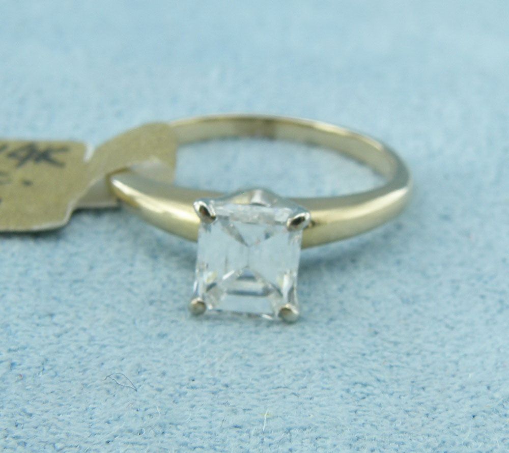0.86ct Emerald Cut Diamond SI/GH Engagement Ring,Sz3.75-14K Yellow Gold 0.86ct Emerald Cut Diamond SI/GH Engagement Ring,Sz3.75-14K Yellow Gold