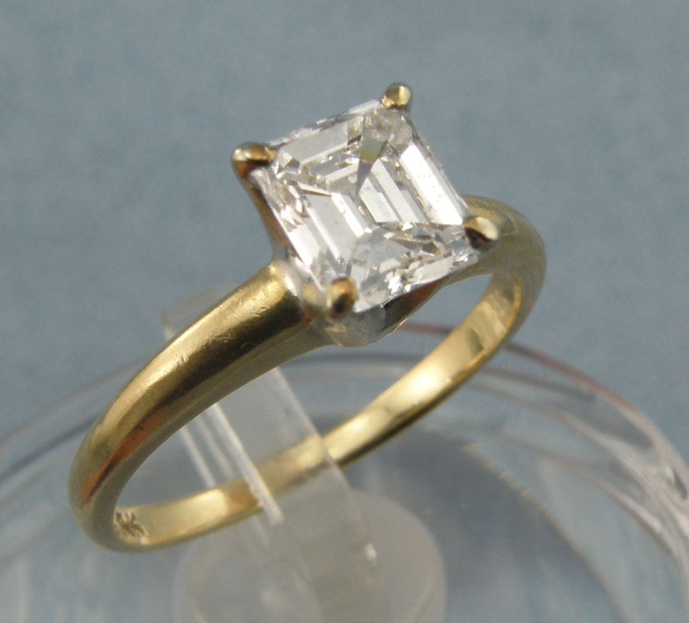 0.86ct Emerald Cut Diamond SI/GH Engagement Ring,Sz3.75-14K Yellow Gold 0.86ct Emerald Cut Diamond SI/GH Engagement Ring,Sz3.75-14K Yellow Gold