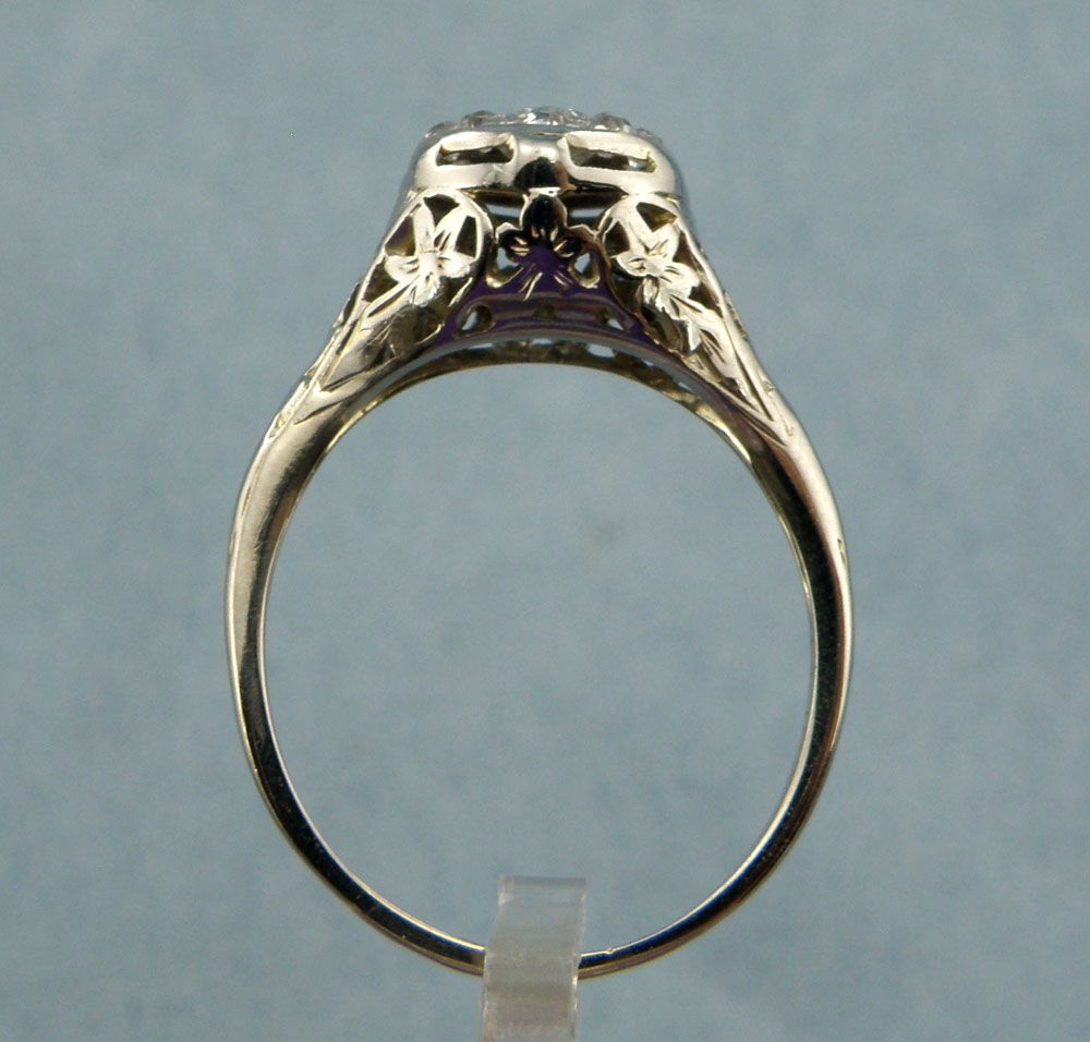 Old Mine Cut Diamond 1.00cttw Ring,Size 7.75-18Kt White Gold Old Mine Cut Diamond 1.00cttw Ring,Size 7.75-18Kt White Gold
