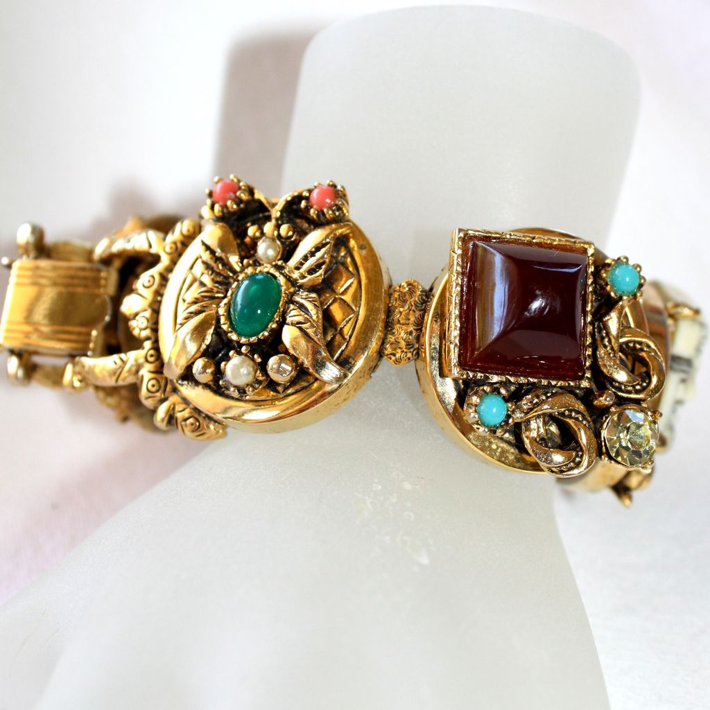 Selro NOH Mask Snake Figural Rhinestone Bracelet Selro NOH Mask Snake Figural Rhinestone Bracelet