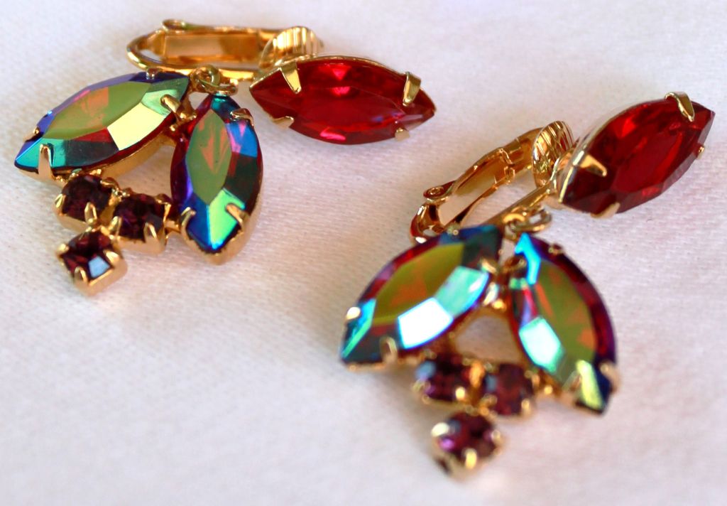 Juliana Delizza Elster Rhinestone Brooch Earring Set Juliana Delizza Elster Rhinestone Brooch Earring Set