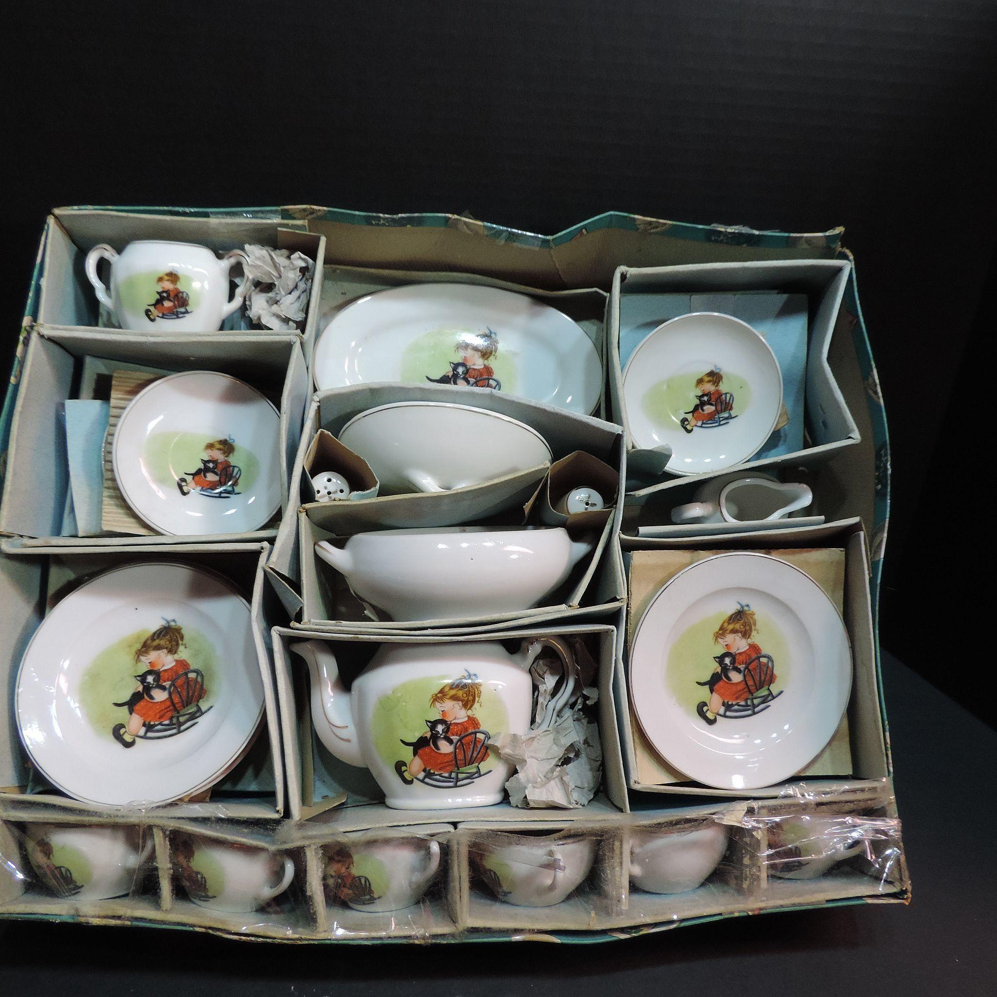 Child's Vintage Porcelain Tea Set from susieantiques on Ruby Lane