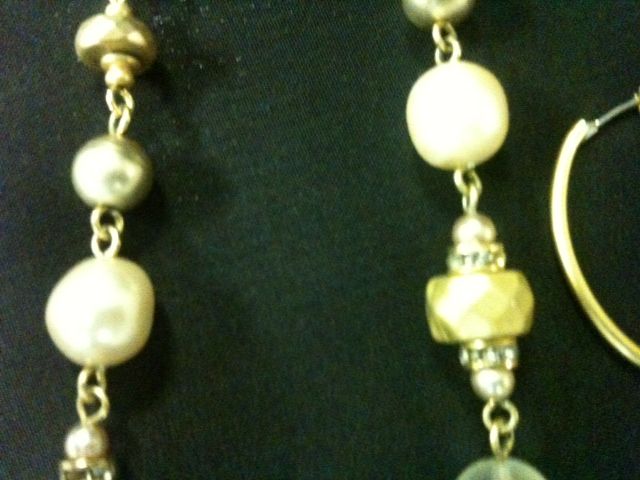 Liz Claiborne Simulated Pearl & Glass Bead Necklace and Earrings-set Liz Claiborne Simulated Pearl & Glass Bead Necklace and Earrings-set
