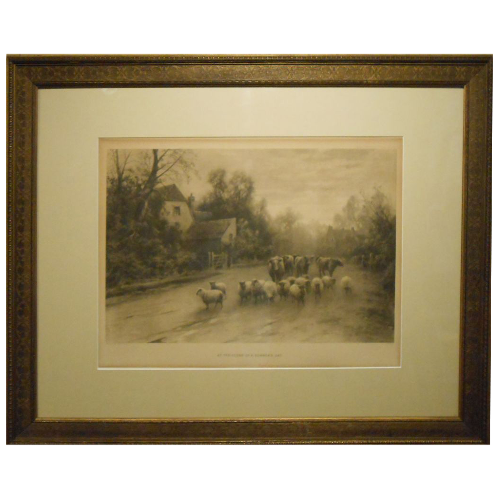 Elmer-Keene-Prints 1890's British Sheep & Cattle Etching In Original Frame from clean-oil ...