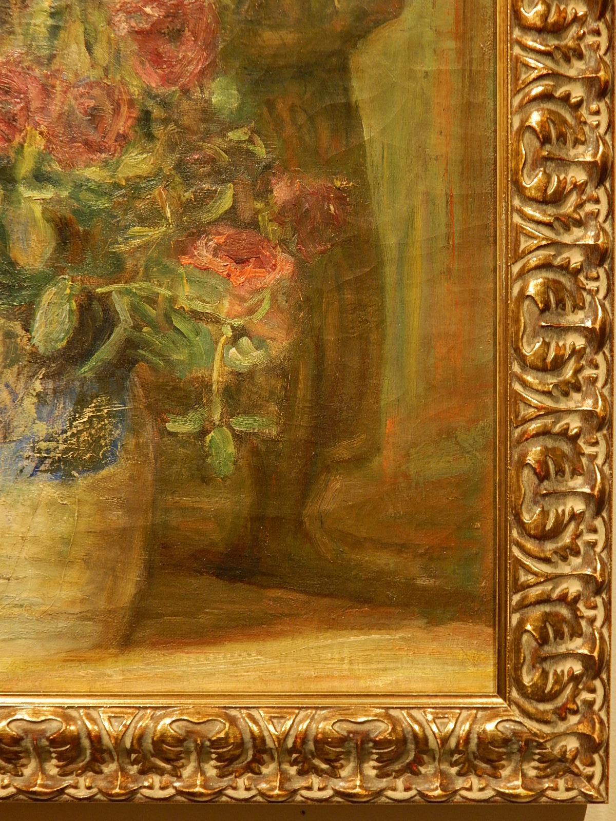 Antique Floral Still Life Oil Painting Signed Carlsund From Clean Oil