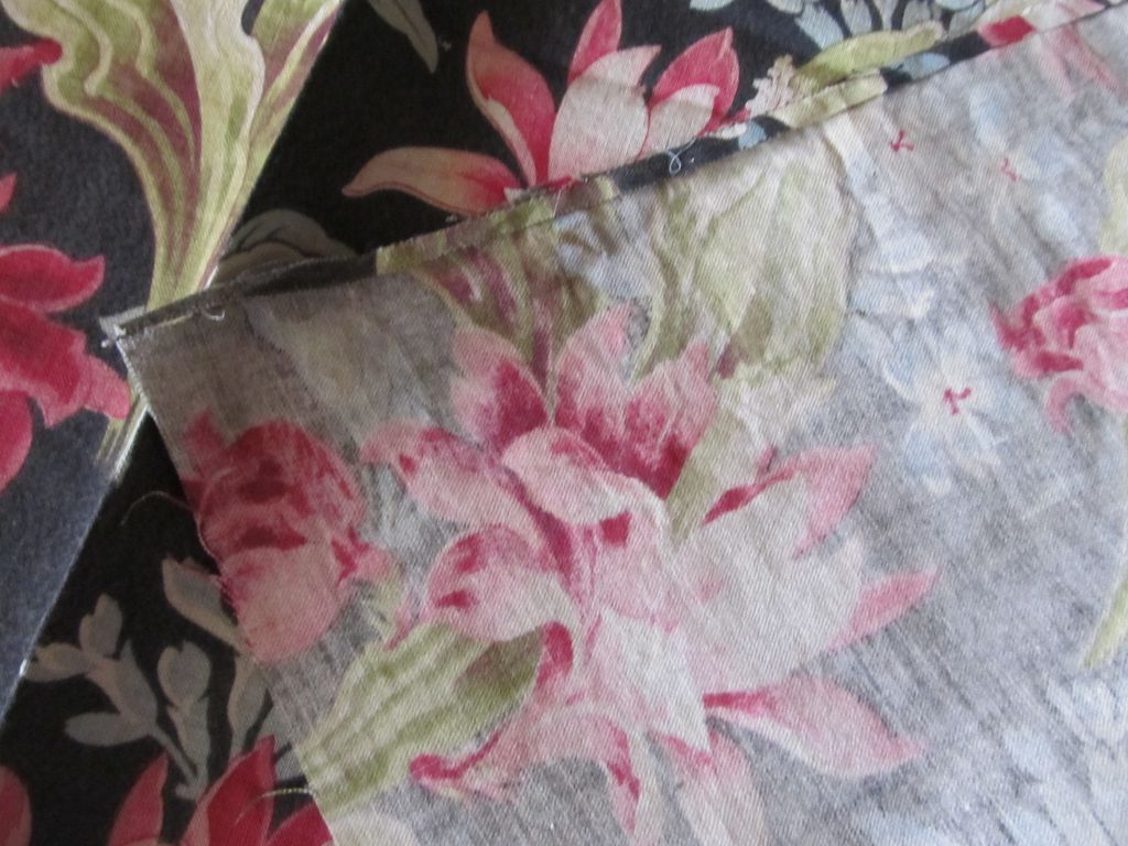 Antique 19th Century Floral Cotton Fabric 31 x 21 Antique 19th Century Floral Cotton Fabric 31 x 21