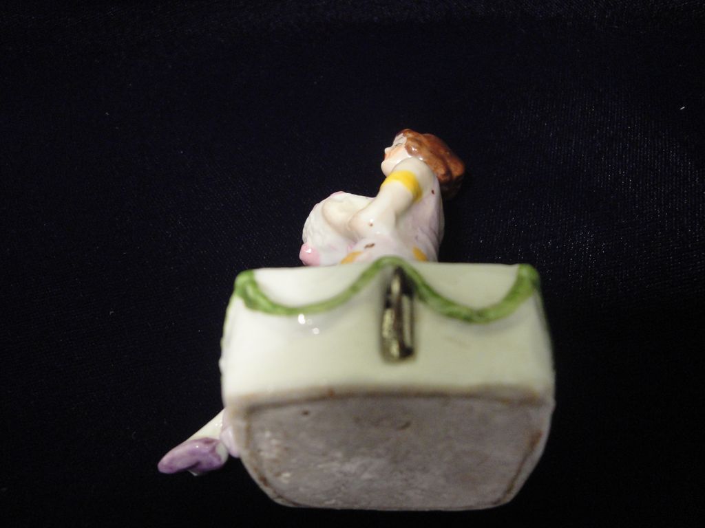 German Ceramic Flapper Girl Tape Measure German Ceramic Flapper Girl Tape Measure
