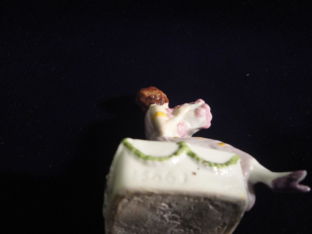 German Ceramic Flapper Girl Tape Measure German Ceramic Flapper Girl Tape Measure