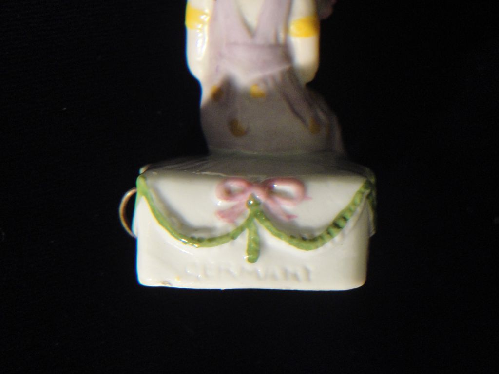 German Ceramic Flapper Girl Tape Measure German Ceramic Flapper Girl Tape Measure