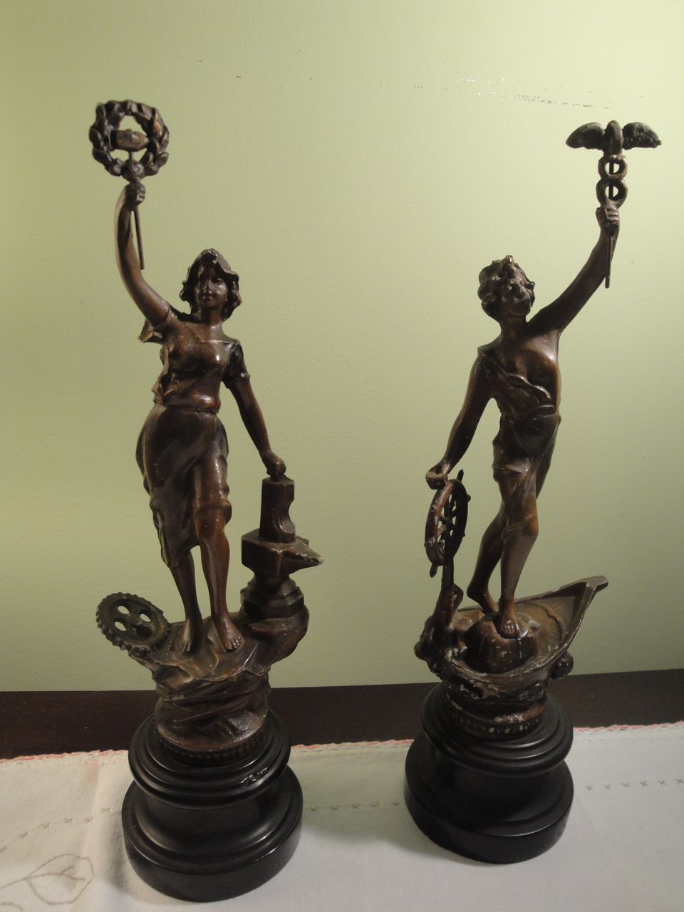 Victorian Pair Spelter Figurines Victorian Pair Spelter Figurines
