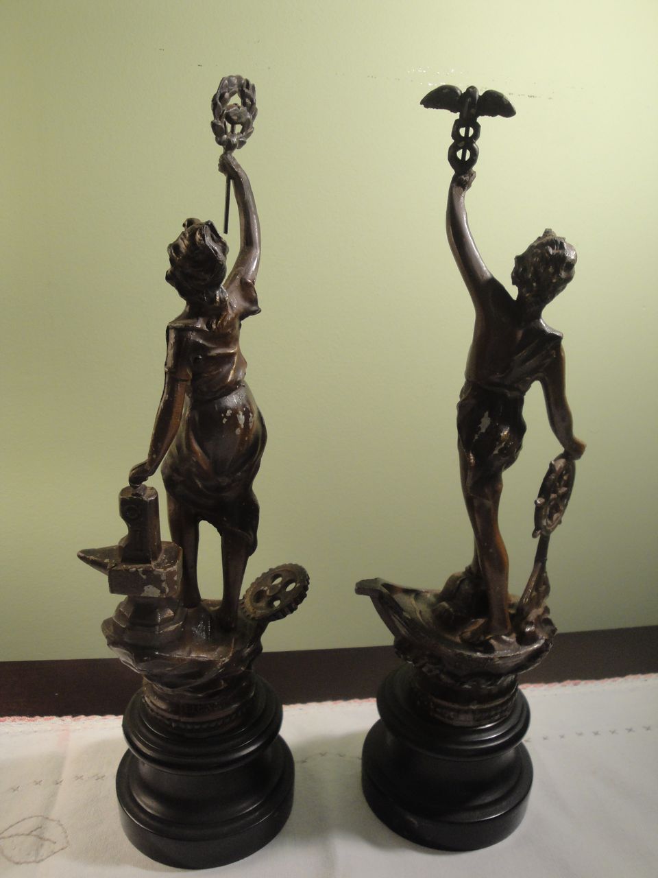 Victorian Pair Spelter Figurines Victorian Pair Spelter Figurines