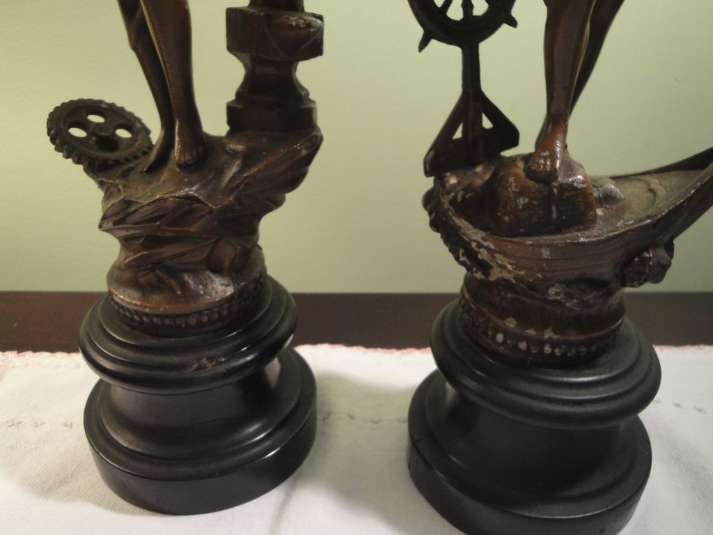 Victorian Pair Spelter Figurines Victorian Pair Spelter Figurines