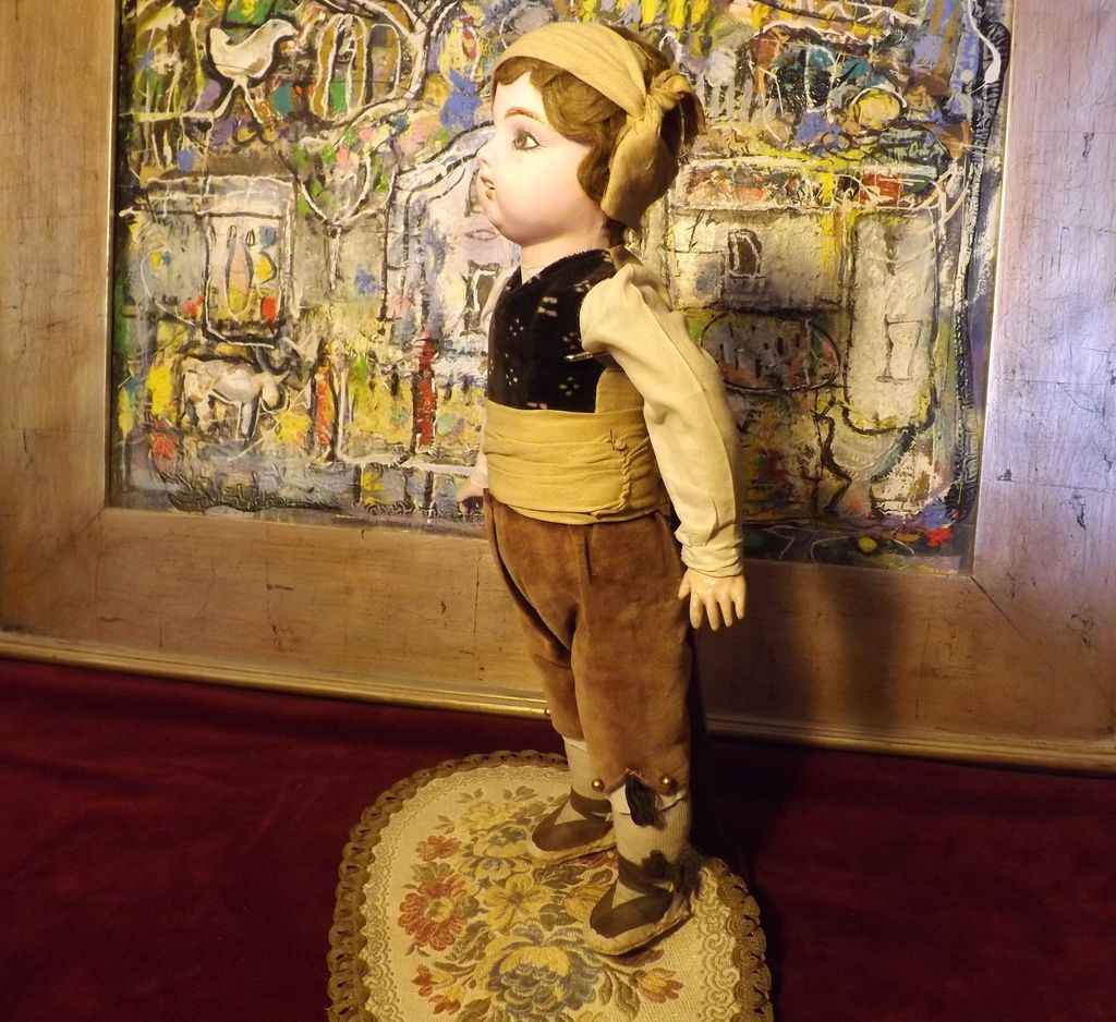 French Character, all original compo doll with Belton compo socket head. French Character, all original compo doll with Belton compo socket head.