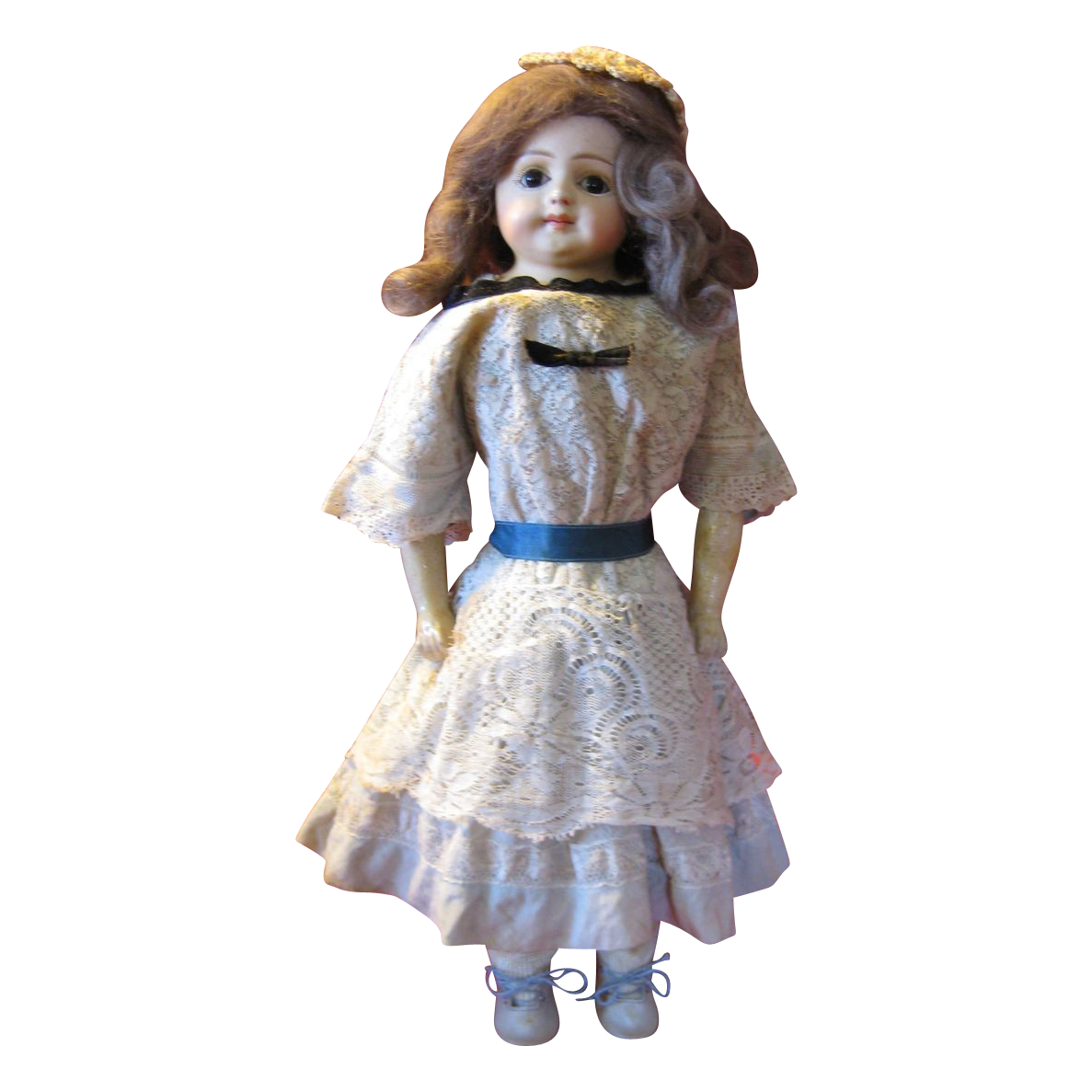 Magnificent 14' glass eyed Paper Mache fashion Bebe with belton style shoulder head. Magnificent 14' glass eyed Paper Mache fashion Bebe with belton style shoulder head.