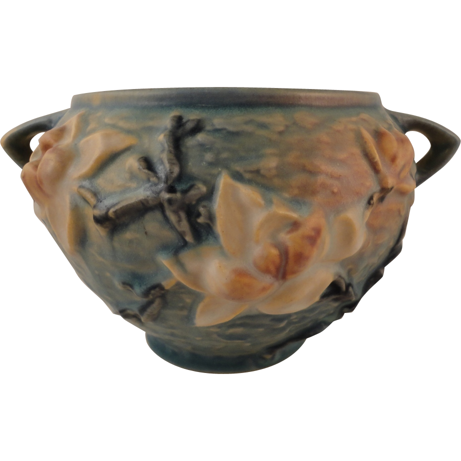 Roseville Pottery Magnolia Blue Jardinière No. 6654 from