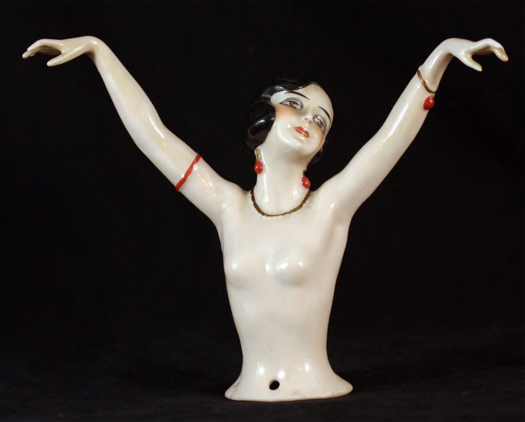Antique German Large Half Doll Pin Cushion c1920 Antique German Large Half Doll Pin Cushion c1920