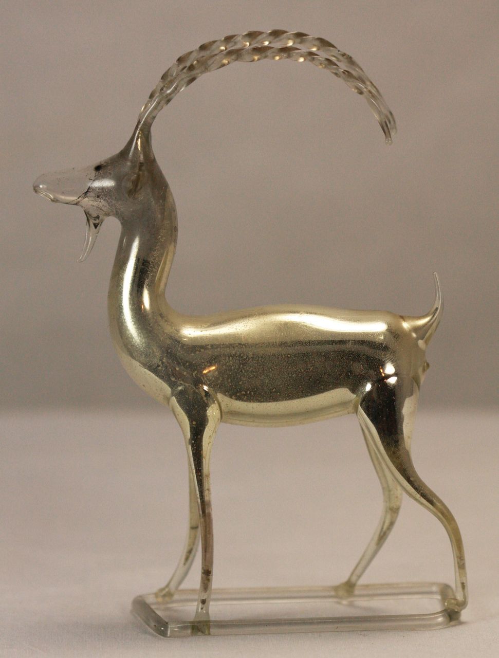 Antique German Mercury Glass Goat Figurine c1910 Antique German Mercury Glass Goat Figurine c1910