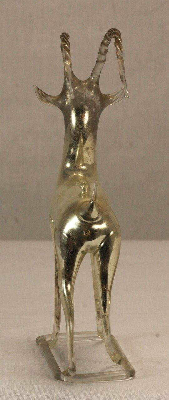 Antique German Mercury Glass Goat Figurine c1910 Antique German Mercury Glass Goat Figurine c1910