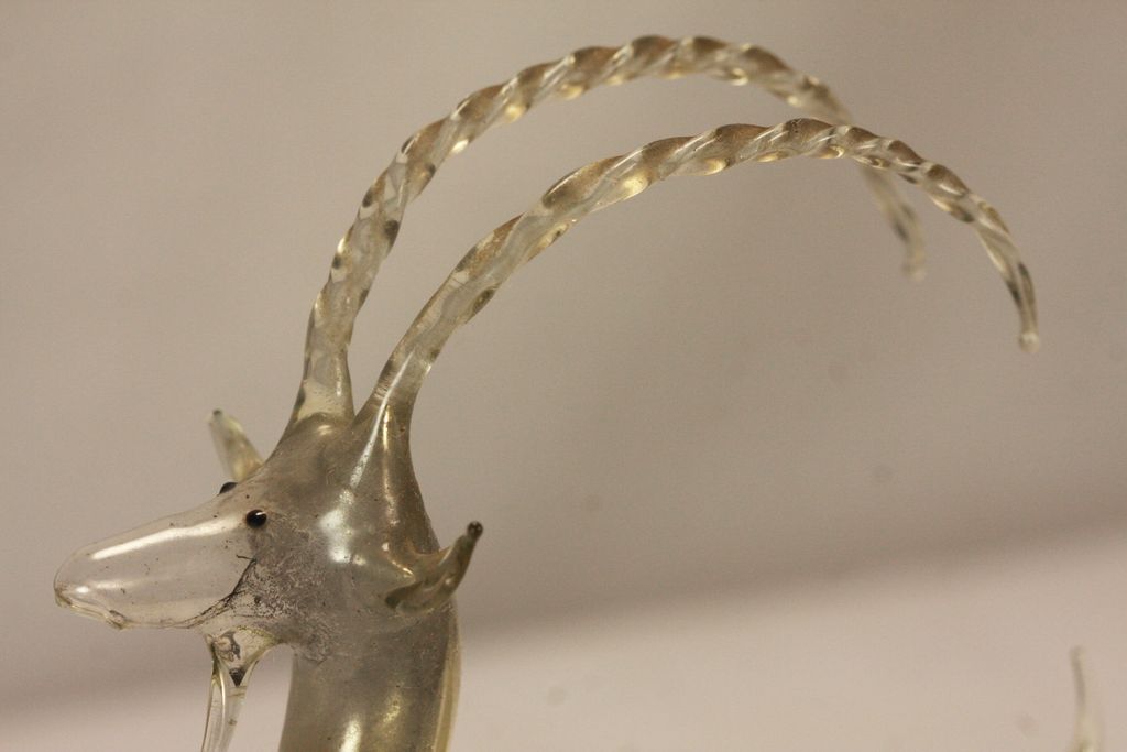 Antique German Mercury Glass Goat Figurine c1910 Antique German Mercury Glass Goat Figurine c1910