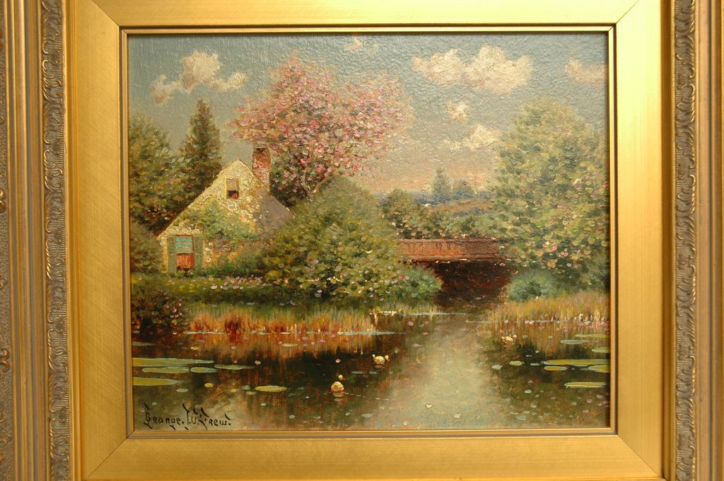 Oil on Board Pair of Landscapes, George W. Drew Oil on Board Pair of Landscapes, George W. Drew