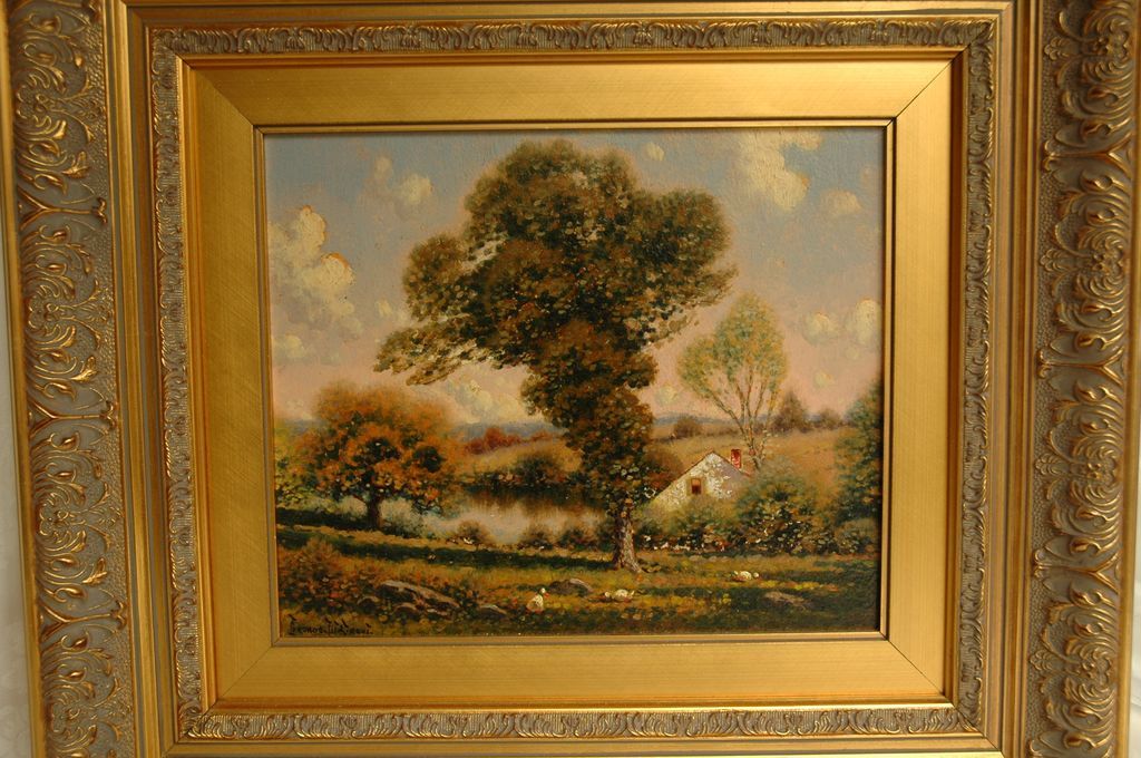Oil on Board Pair of Landscapes, George W. Drew Oil on Board Pair of Landscapes, George W. Drew