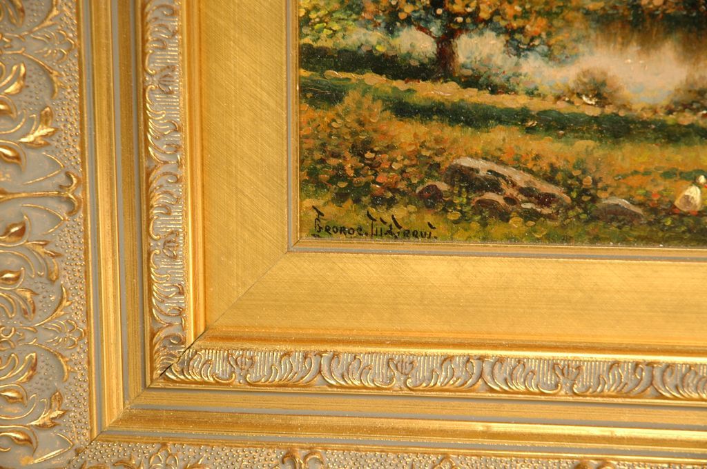 Oil on Board Pair of Landscapes, George W. Drew Oil on Board Pair of Landscapes, George W. Drew