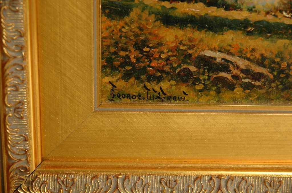 Oil on Board Pair of Landscapes, George W. Drew Oil on Board Pair of Landscapes, George W. Drew