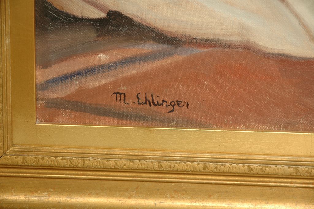 Oil on Canvas of Reclining Nude by Maurice Ambroise Ehlinger (French) Oil on Canvas of Reclining Nude by Maurice Ambroise Ehlinger (French)