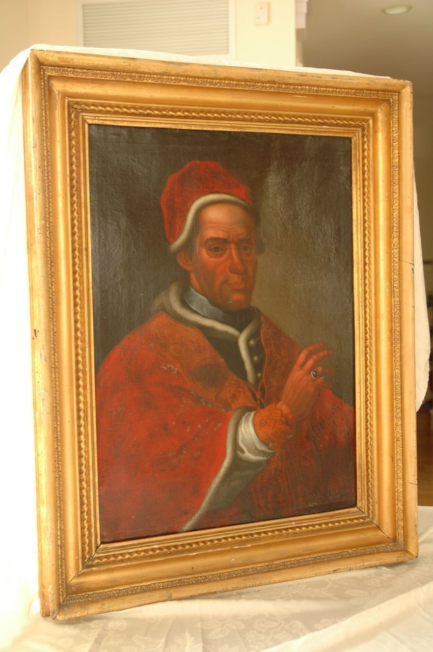 Oil on Canvas - Rectory Portrait of Cardinal, mid-1800s, French or Italian Oil on Canvas - Rectory Portrait of Cardinal, mid-1800s, French or Italian