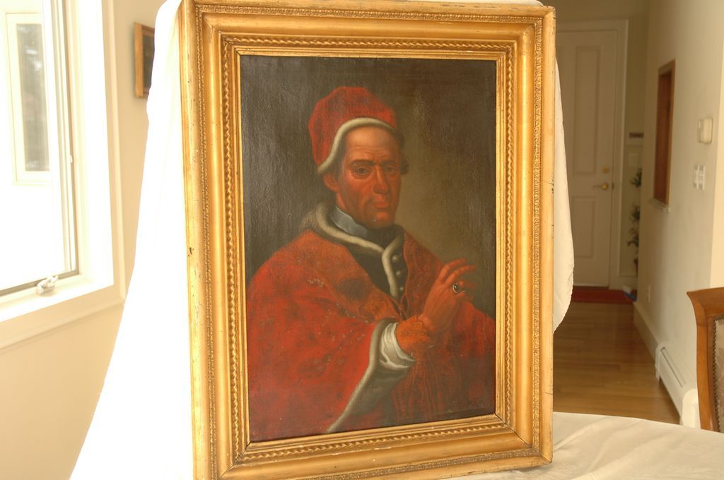 Oil on Canvas - Rectory Portrait of Cardinal, mid-1800s, French or Italian Oil on Canvas - Rectory Portrait of Cardinal, mid-1800s, French or Italian