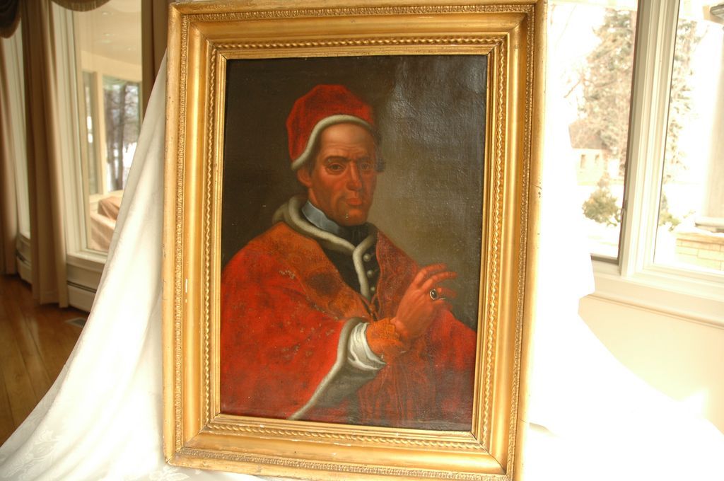 Oil on Canvas - Rectory Portrait of Cardinal, mid-1800s, French or Italian Oil on Canvas - Rectory Portrait of Cardinal, mid-1800s, French or Italian