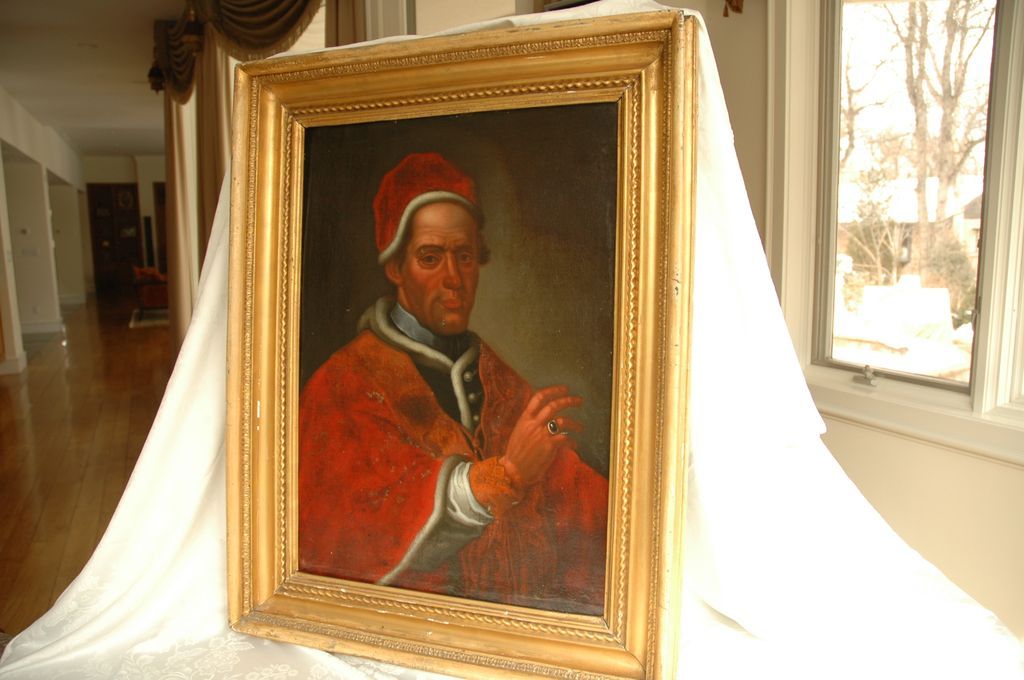 Oil on Canvas - Rectory Portrait of Cardinal, mid-1800s, French or Italian Oil on Canvas - Rectory Portrait of Cardinal, mid-1800s, French or Italian